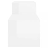 magasfényű fehér szerelt fa cipőszekrény 150x35x45 cm