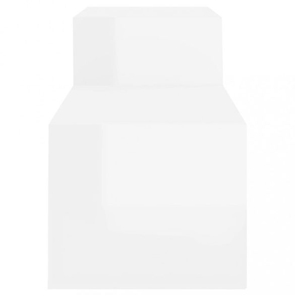 magasfényű fehér szerelt fa cipőszekrény 150x35x45 cm