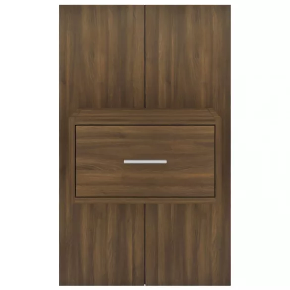 barna tölgyszínű falra szerelhető éjjeliszekrény