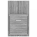 2 db szürke sonoma tölgy színű falra szerelhető éjjeliszekrény