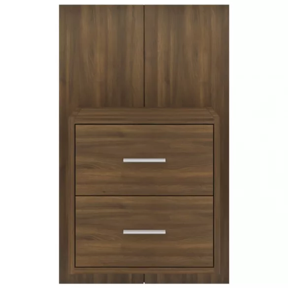 barna tölgyszínű falra szerelhető éjjeliszekrény