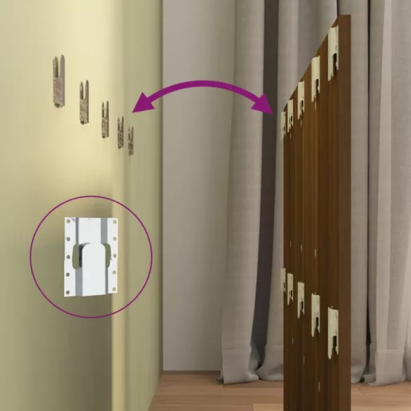 barna tölgy színű szerelt fa ágyfejtámla 120 x 1,5 x 80 cm