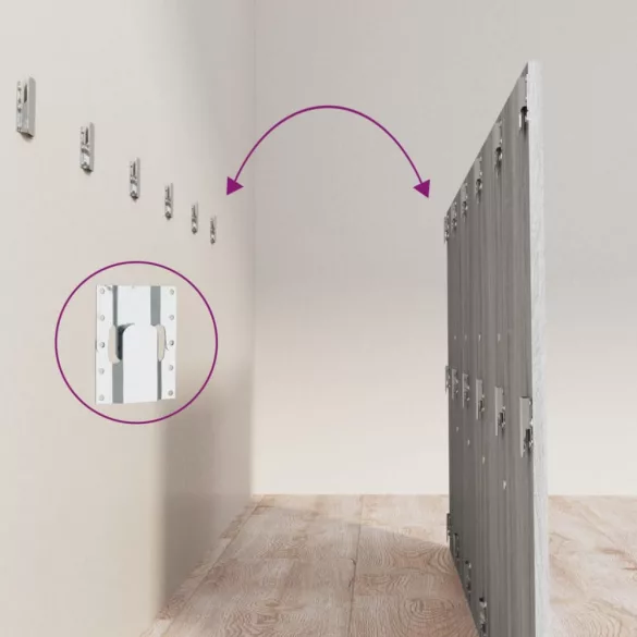 szürke sonoma színű szerelt fa ágyfejtámla 200x1,5x80 cm