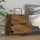 2 db füstös tölgy színű szerelt fa éjjeliszekrény