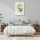 2 db barna tölgy színű szerelt fa éjjeliszekrény