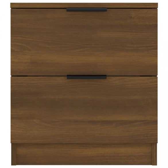 2 db barna tölgy színű szerelt fa éjjeliszekrény