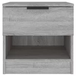 2 db szürke sonoma színű szerelt fa éjjeliszekrény