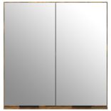 füstös tölgy színű tükrös fürdőszobaszekrény 64 x 20 x 67 cm