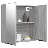 szürke sonoma színű tükrös fürdőszobaszekrény 64 x 20 x 67 cm