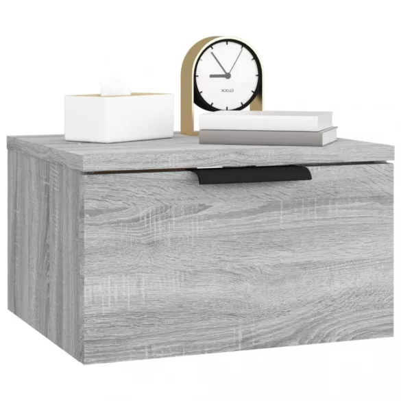 2 db szürke sonoma falra szerelhető éjjeliszekrény 34x30x20 cm