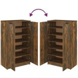 füstös tölgyszínű szerelt fa cipősszekrény 59 x 35 x 100 cm