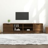 2 db barna tölgy színű szerelt fa TV-szekrény 80x35x36,5 cm