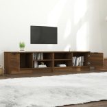 2 db barna tölgy színű szerelt fa TV-szekrény 80x35x36,5 cm