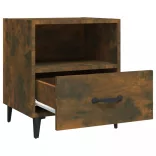 2 db füstös tölgy színű szerelt fa éjjeliszekrény