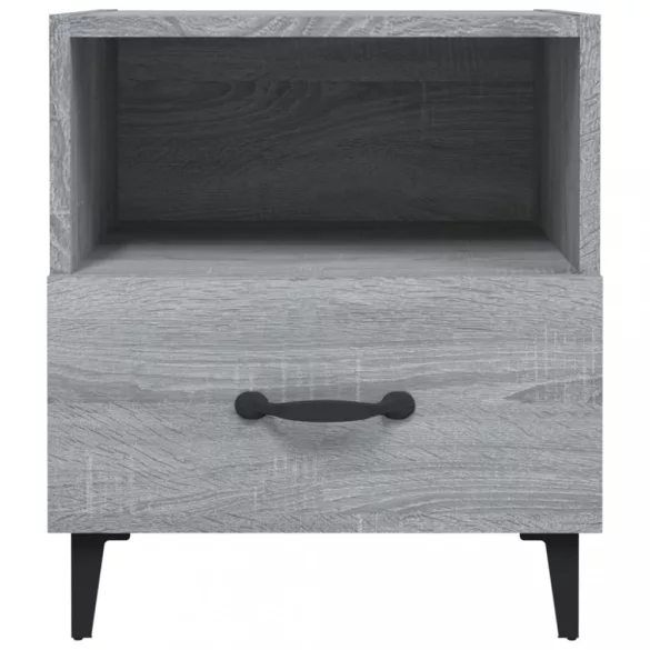 szürke sonoma színű szerelt fa éjjeliszekrény