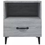 2 db szürke sonoma színű szerelt fa éjjeliszekrény