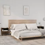 2 db barna tölgy színű szerelt fa éjjeliszekrény