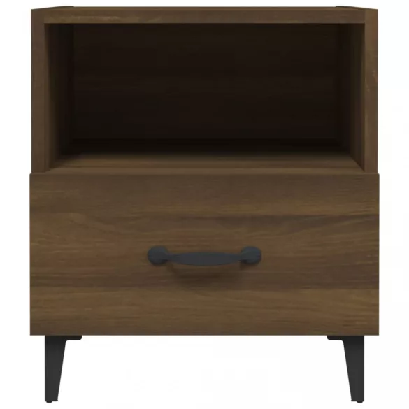2 db barna tölgy színű szerelt fa éjjeliszekrény