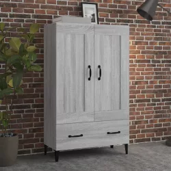   szürke sonoma színű szerelt fa magasszekrény 70 x 31 x 115 cm