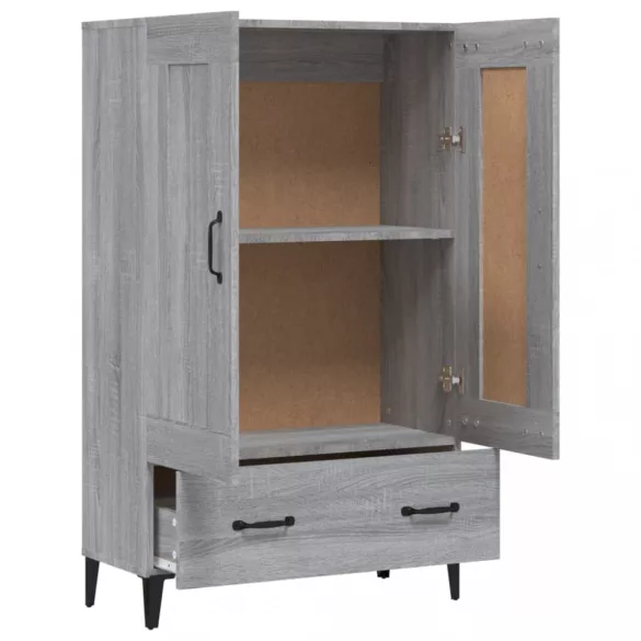szürke sonoma színű szerelt fa magasszekrény 70 x 31 x 115 cm