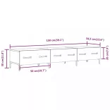 barna tölgyszínű szerelt fa TV-szekrény 150 x 34,5 x 30 cm