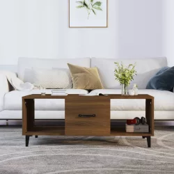   barna tölgy színű szerelt fa dohányzóasztal 102 x 50 x 40 cm