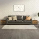 2 db füstös tölgy színű dohányzóasztal fém lábakkal 50x50x40 cm
