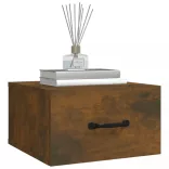 füstös tölgy színű falra szerelhető éjjeliszekrény 35x35x20 cm