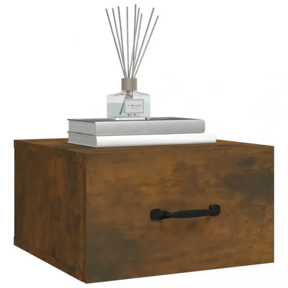 füstös tölgy színű falra szerelhető éjjeliszekrény 35x35x20 cm