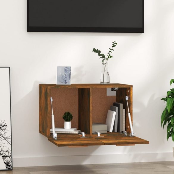 füstös tölgy színű szerelt fa faliszekrény 60 x 36,5 x 35 cm