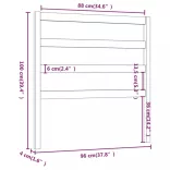 mézbarna tömör fenyőfa ágyfejtámla 96 x 4 x 100 cm