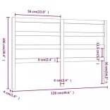 szürke tömör fenyőfa ágyfejtámla 126 x 4 x 100 cm