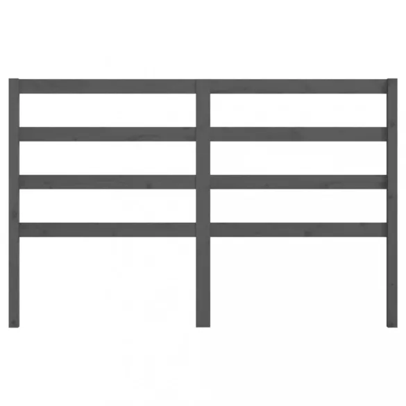 szürke tömör fenyőfa ágyfejtámla 146 x 4 x 100 cm