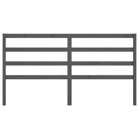 szürke tömör fenyőfa ágyfejtámla 206 x 4 x 100 cm