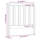 tömör fenyőfa ágyfejtámla 81 x 4 x 100 cm