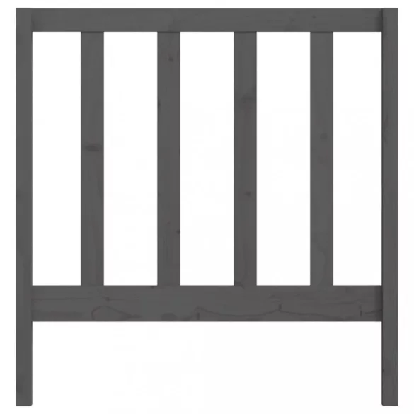 szürke tömör fenyőfa ágyfejtámla 81 x 4 x 100 cm