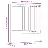 mézbarna tömör fenyőfa ágyfejtámla 96 x 4 x 100 cm