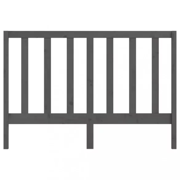 szürke tömör fenyőfa ágyfejtámla 126 x 4 x 100 cm