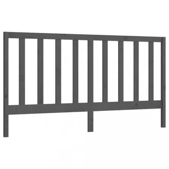 szürke tömör fenyőfa ágyfejtámla 206 x 4 x 100 cm