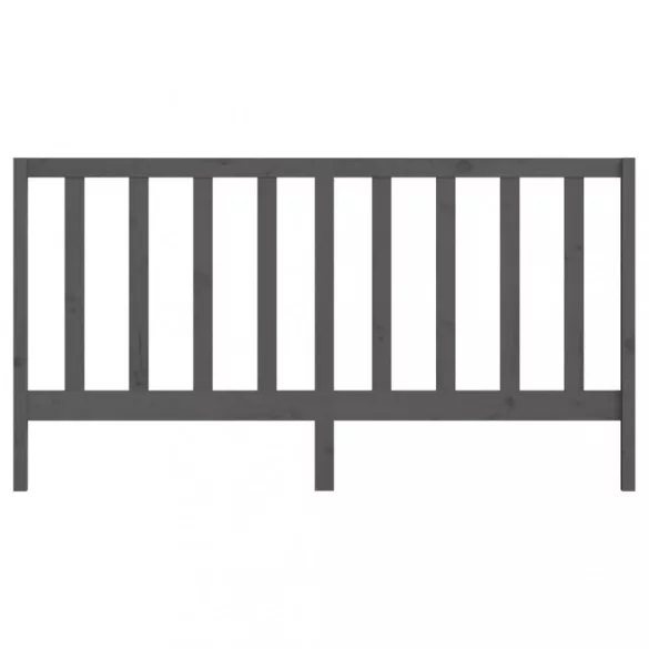 szürke tömör fenyőfa ágyfejtámla 206 x 4 x 100 cm