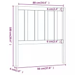 mézbarna tömör fenyőfa ágyfejtámla 96 x 4 x 100 cm
