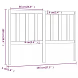 szürke tömör fenyőfa ágyfejtámla 146 x 4 x 100 cm