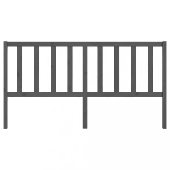 szürke tömör fenyőfa ágyfejtámla 206 x 4 x 100 cm