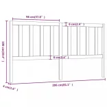 szürke tömör fenyőfa ágyfejtámla 206 x 4 x 100 cm