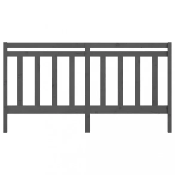 szürke tömör fenyőfa ágyfejtámla 206 x 4 x 100 cm