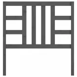 szürke tömör fenyőfa ágyfejtámla 96 x 4 x 100 cm