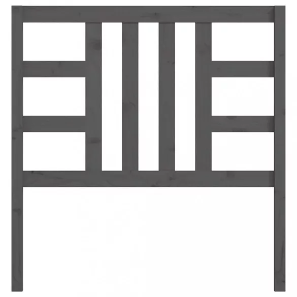 szürke tömör fenyőfa ágyfejtámla 96 x 4 x 100 cm