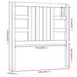 szürke tömör fenyőfa ágyfejtámla 106 x 4 x 100 cm