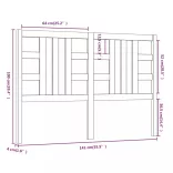 szürke tömör fenyőfa ágy fejtámla 141 x 4 x 100 cm