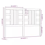 szürke tömör fenyőfa ágyfejtámla 146 x 4 x 100 cm